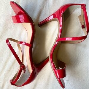 Thalia Sodi Red Patent Leather Strappy Sandals